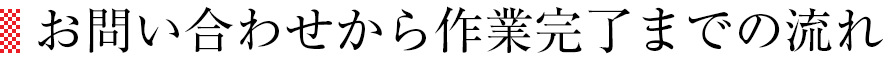 お問い合わせから作業完了までの流れ